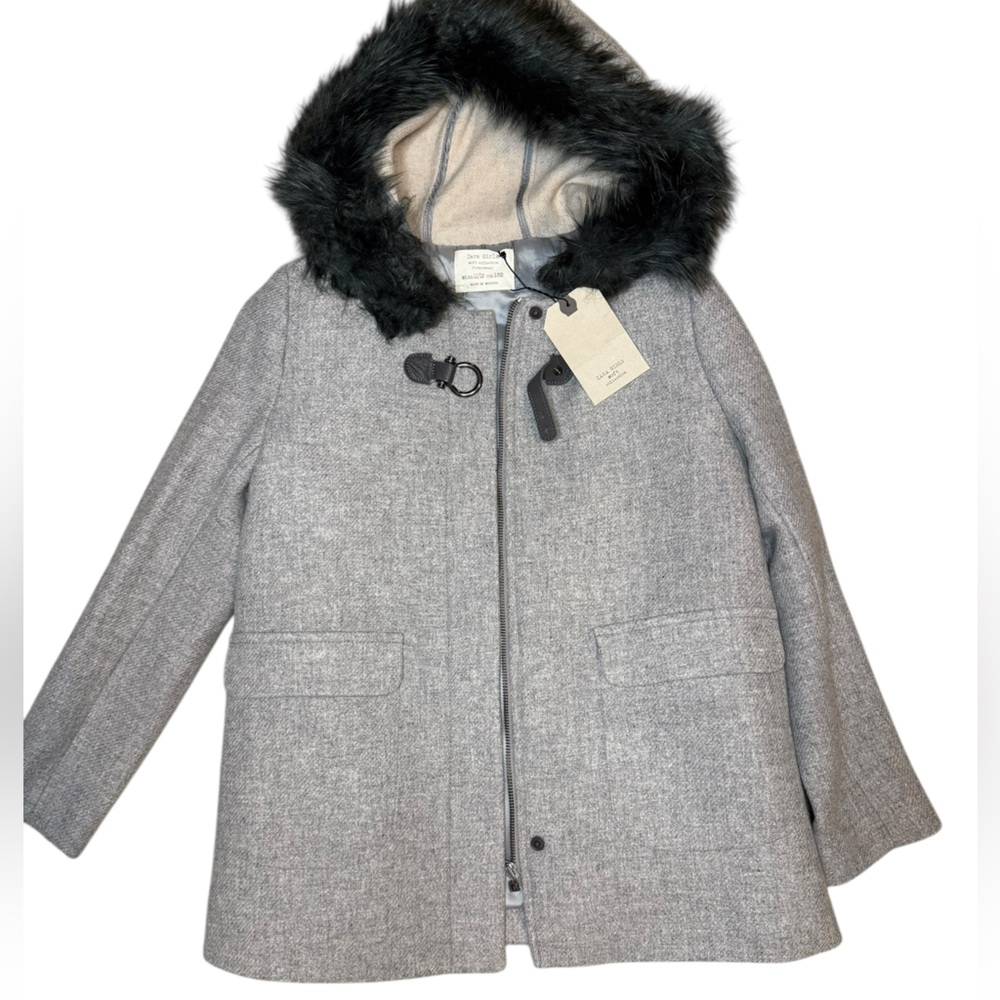 NWT ZARA Girls Winter Gray Coat Size 11-12 yrs